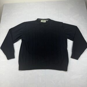 Mountain Lake Cable Knit Crewneck Sweater Men's XXL Navy Ribbed Classic